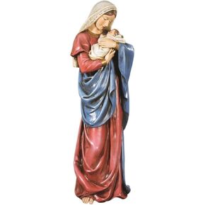 A Mother's Kiss Virgin Mary Infant Jesus Adoring Love 23" Church Statue Figure
