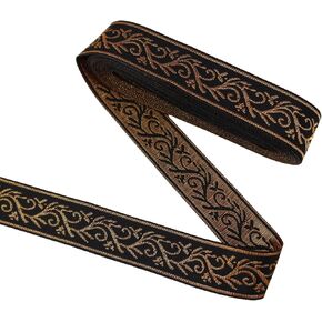 10 ياردة عتيقة Jacquard Ribbon Black Jacquard Trim Trim Trim