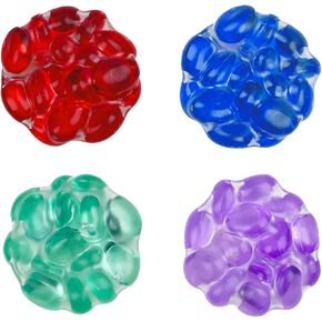 Taba Crunchy Journ Ball - 4pcs Sensory Squishy Squieve Toys Toys للأطفال البالغين ، كرة تخفيف الإجهاد الصاخبة الملونة تحتوي على أحجار حسية ، هدايا مضحكة لعيد ميلاد عيد الحب