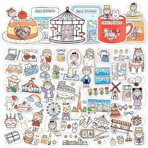 Mayplous 240 Sheets Scrapbooking Stickers Washi Stickers Decoration Sticker for Adult Planner Stickers Assorted in 6 Packs for Album Journaling DIY Arts and Crafts (Beauty)