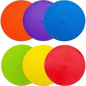 Non Slip Agility Markers Poly Spots, 9 inch Floor Dots Spot Markers for Classroom Dance Sports Soccer Basketball Speed Agility Training 9 Color Sport Markers