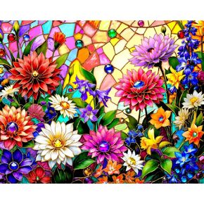 Springbok Summer Flower Garden 1000 قطعة بانورامزو للبالغين - استرخ واستمتع بهذه الصورة الملونة والصعبة للفنان ألوندرا سالغادو من سبيربوك استوديوهات
