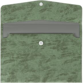 مجلدات ملفات جلدية UXCELL PU ، A4 ENVELOPE FILDER FILDER FILE DOSTORGE BAG PORTABLE FORMARER CASE مع إغلاق زر لأعمال Office (أخضر)