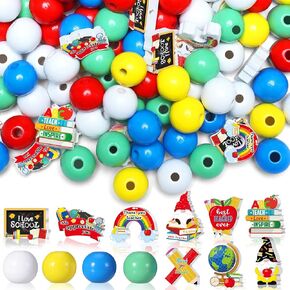 خاطئ 200 PCS يوم المعلمين الخرز الخشبي للمعلمين الحرف اليومية للخرز لجواد المجوهر