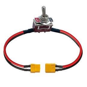 مفتاح تبديل الروك الثقيل ، STED ON-OPRECT OFF COMPLEST 20CM 12AWG مع حلقات نحاسية مطلية بالقصدير على كلا الجانبين لبطارية طراز RC طراز DRON