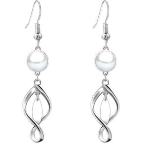 Pearl Teardrop 925 Sterling Silver Dangle Earrings For Women's Sparkle Fashionable High End Earrings