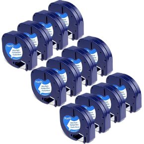 12 حزمة استبدال ل Dymo Letratag Label Maker Rechill 91331 White Plastic Label Tape متوافق مع Dymo Letra Tag Printers LT 100H 100T Plus 200B