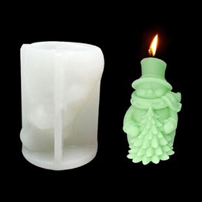 Snowman سيليكون شمعة القالب راتنجات عيد الميلاد زخرفة الراتنج 3D راتنج الايبوكسي القبلة ل DIY العطرية الحجر الصابون الحرف الديكور الحفل (النوع أ)