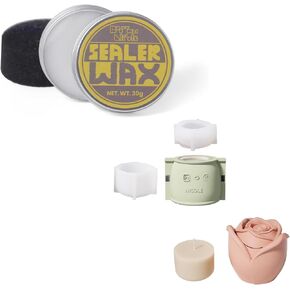 أوعية شموع Boowan Nicole Rose مع قوالب السيليكون والشملة تعبث قوالب السيليكون و Waste Sealer Wax مع Carnauba و Beeswax