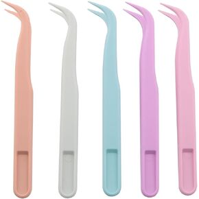 Dgbrsm 10pcs 4.5 بوصة ملقط بلاستيكي للحرود المجوهرات DIY الخبز تزيين التغذية الزواحف مختلطة ألوان كاذبة كاذبة ملصقات جفن مزدوجة المشابك المشابك