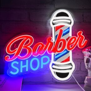 Barber Shop Neon Sign Led Barber Neon Lights for Business Barber Shop Store Dimmable Haircut Advertising Light Up Neon Light for Hair Salon Studio Decor Hairdresser Gift