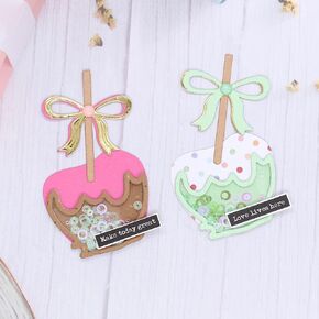 Kscraft Caramel Apple Shaker تقطيع المعادن يموت الإستنسل ل DIY Scrapbooking/Photo Photo Decorative Devosing DIY بطاقات الورق