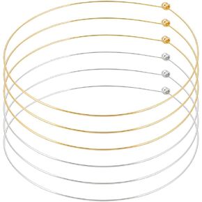 UniCraftale 6pcs 2 ألوان قلادة تذبذب الأسلاك للنساء 5.51 بوصة/14 سم قلادة قلادة معدنية الذهب المفتوح قلادة القلادة المعدنية قلادة طوق chocker من أجل مجوهرات قلادة DIY