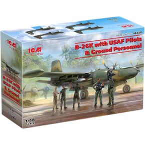 ICM 48280 - طائرة بلاستيكية B -26K مع طيارين من USAF وموظفين أرضي ، طراز طاقم الطائرات - المقياس 1:48