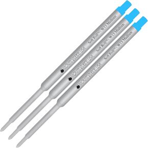 Lanier Combo Pack - 3 Pack - Monteverde® Soft Roll ™ Ballpoint W13 Paste Ink Enclable مع معظم أقلام حبر Waterman® - الفيروز (طرف متوسط ​​0.7 مم)