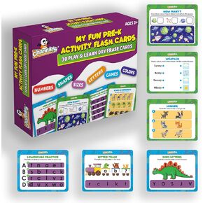 بطاقات فلاش My My CHANY'S MY PRE-K ، 30 بطاقات تعليمية للجفاف في مرحلة ما قبل المدرسة للأطفال الذين تتراوح أعمارهم