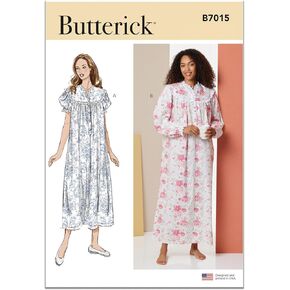 Butterick B7015A MEASS 'Lightgown Sewing Pattern ، رمز التصميم B7015 ، أحجام الأحجام XS-S-M-L-XL-XXL