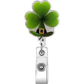Retractable Badge Reel Bow Cherry Retractable Badge Clip Work ID Badge Clip Non-Slip Adjustable Acrylic Badge Holder Cute Badge Reel for Nurses, Police, Office, Students