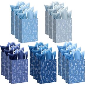 Kolldenn 50 PCS 8 "أكياس هدايا الأزهار مع حفلة ورقة منسجة ، شكرًا لك أكياس هدايا زهرة مع مقبضها على زفاف زفاف زفاف أعياد ميلاد أعياد الأطفال التخرج من عيد الأم (الأرجواني)