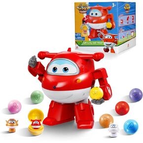 آلة بيع لعبة Super Wings للأطفال ، Mini Gashapon Gumball Machine مع كرات ملونة ودمى DILLS و DIY ، ولعب السبب والتأثير للفتيات ، Jett Lucky Ball Mixer