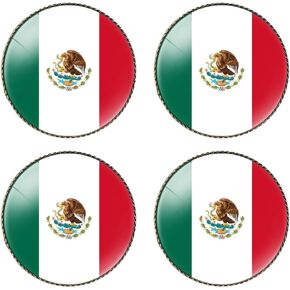 4 PCS Mexico Flag Pin Round 1 Inch ، Pins Fabel Pins Souvenir Badge for Hat Clothers Backpack ، Flag Flag Brooch Party Forms ، إكسسوارات الدبوس الوطني للرجال/النساء