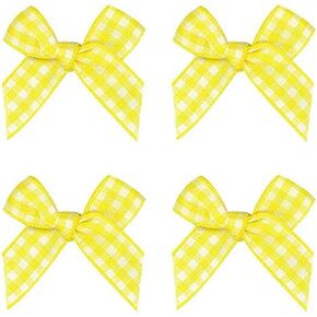 50pcs Mini Gingham Ribbon Bows Flower Flowers Ribbon Plaid Ribbon Bow Plaid Diy Craft للخياطة ، والسردة ، وحفل الزفاف ، والهدية (الوردي والأبيض) in Kuwait