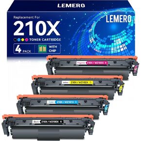 LEMERO 210X Toner Cartridges Compatible for HP 210X 210A Toner Cartridges for HP Color Laserjet Pro MFP 4301dw 4301fdn 4301fdw Pro 4201dn 4201dw Printer (With Chip for HP 210X 210A High Yield-4 Packs)