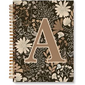 Vintage Boho Floral Personaled Notebook Letter Komebook Journal for Women ، Monogram Notebooks ، Monogramped Homps for Women ، Boho Office Supplies ، Floral Notebook 5.5x8.3