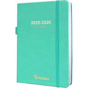 Daily Planner 2025-2026, One Page Per Day, Academic Calendar (July 2025 - June 2026), Appointment Book with Time Slots and Monthly Tabs, 5.7" x 8.25", Pocket, Leather Cove (Purple)