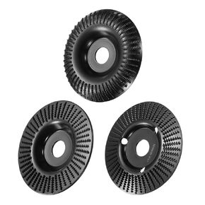 HARFINGTON 3Pcs Wood Carving Disk Set 5 Inch Shaping Carving Sanding Cutting Grinding Wheel Disc with 7/8" Arbor for Angle Grinders, Silver Tone