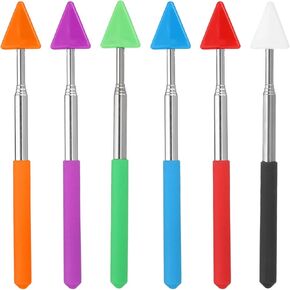 مؤشر معلمي تلسكوبي Patikil ، 6 PCS Arrow Teacher Pointer Stick لمؤشر الفصول الدراسية مؤشر التدريس المحمولة المحمولة للمقدمين البيض ، 27 بوصة ، 6 لون