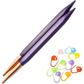 Knitpro j'adore cubic cubic قابلة للتبديل الإبر الدائرية 5 بوصة ، الحجم 10.75 (13 سم ، 7.00 مم) مع 10 علامات غرزة ملونة
