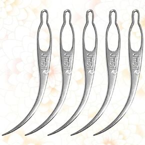 Lurrose 5pcs تمديد الشعر الفضي امتداد الكروشيه خطاف متعدد الاستخدامات لإبر المعادن للاستمار