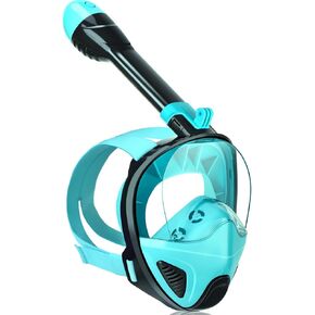 ANSUN Snorkel Mask Full Face, Snorkeling Gear for Adults with Latest Safety Breathing System and Dry Top System, 180° Panoramic View Snorkeling Mask with Silicone Anti-Fog Anti-Leak