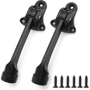 2pcs 4 Inch KickDown Door Stopper, Heavy Duty Door Stop with Non-Slip Rubber Tip for Wood Concrete Tiled Carpeted Floors, Brushed Nickel in Kuwait