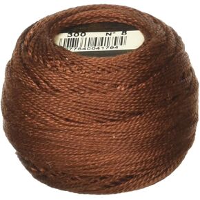 DMC Pearl Cotton Ball Size 8 87YD ، Mahogany مظلم جدًا