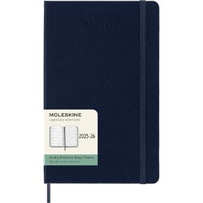 Moleskine Classic 18 Months 2025-2026 Weekly Planner ، غطاء صلب ، كبير (5 "× 8.25") ، الياقوت الأزرق ، 208 صفحة
