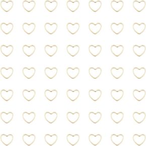 UniCraftale 80pcs 24k قلب مطلي بالذهب ربط حلقات 7.5 ملم إطار مفتوحة تربط حلقات Heart Hollow Ring Arrings Doot