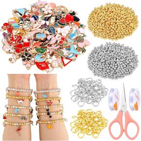 Tondiamo 953 PCS Gold Silver Beads Jewelry Making Kit للمبتدئين DIY Charm Swelet Jewelry Kit Gold Spacer Boad Bead Bead Whips and Arts Arts Homes
