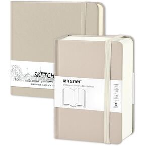 Qianshan 5 "" X 5 "" 58 Sheets 150 GSM Art Sketchbook & 3.5 "" X5.5 "" 200 Sheets 105 GSM Art Slevetbook. رمادي رمادي