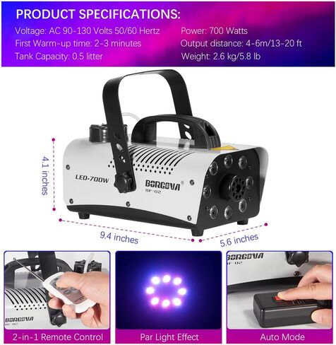 Fog Machine 1500W with Wireless Remote & Wired Control – Professional High Output Smoke Machine for Stage, Halloween, Parties, Concerts, Theatre in Kuwait