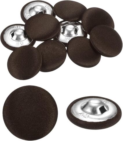 Harfington 10pcs الأزرار قماش القماش 1 "زر خياطة مستديرة مع أزرار مغطاة النسيج المغطى بقميص معطف السترة دعاوى الزفاف ، نغمة فضية in Kuwait