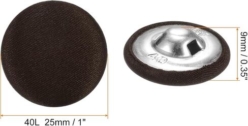 Harfington 10pcs الأزرار قماش القماش 1 "زر خياطة مستديرة مع أزرار مغطاة النسيج المغطى بقميص معطف السترة دعاوى الزفاف ، نغمة فضية in Kuwait