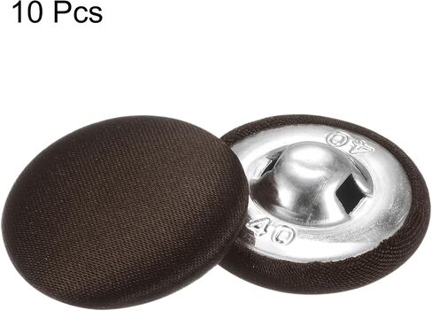 Harfington 10pcs الأزرار قماش القماش 1 "زر خياطة مستديرة مع أزرار مغطاة النسيج المغطى بقميص معطف السترة دعاوى الزفاف ، نغمة فضية in Kuwait
