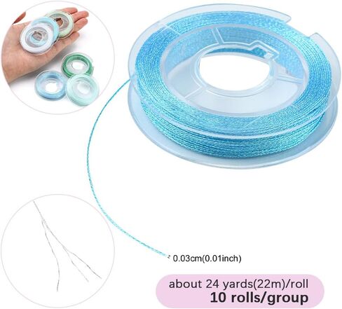 10 لفات 240 ياردة 0.3 ملم 3ply الأرجواني الحبل المعدني حبل الحبل Shimmer عيد الميلاد الملونة التطريز بوليستر بريق سلسلة كبيرة لصنع المجوهر in Kuwait