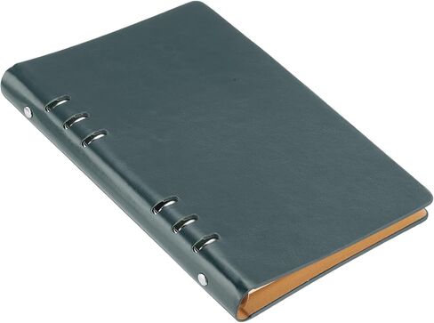 PATIKIL 6 Ring Binder Cover, A5 Leather Notebook Binder Mini Refillable Loose Leaf Personal Planner with 80 Sheets Paper, Black in Saudi Arabia