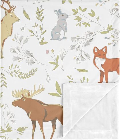 بطانية سويت جوجو ديزاينز وودلاند ارو وودسي رمادية اللون للأطفال الرضع الذي يحصل على قميط أمان لحديثي الولادة أو الأطفال حديثي المشي عربة أطفال ناعمة باللون الأزرق الداكن والنعناع والرمادي in Kuwait