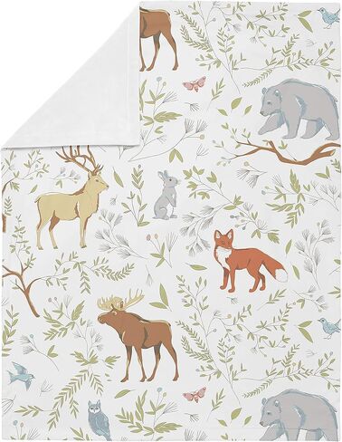 بطانية سويت جوجو ديزاينز وودلاند ارو وودسي رمادية اللون للأطفال الرضع الذي يحصل على قميط أمان لحديثي الولادة أو الأطفال حديثي المشي عربة أطفال ناعمة باللون الأزرق الداكن والنعناع والرمادي in Kuwait