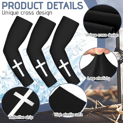 6 أزواج من أكمام الذراع المتقاطعة للحماية من أشعة الشمس فوق البنفسجية، أكمام ذراع ضاغطة للتبريد لتغطية الأذرع للنساء والرجال في الهواء الطلق in Kuwait