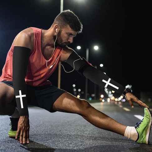 6 أزواج من أكمام الذراع المتقاطعة للحماية من أشعة الشمس فوق البنفسجية، أكمام ذراع ضاغطة للتبريد لتغطية الأذرع للنساء والرجال في الهواء الطلق in Kuwait